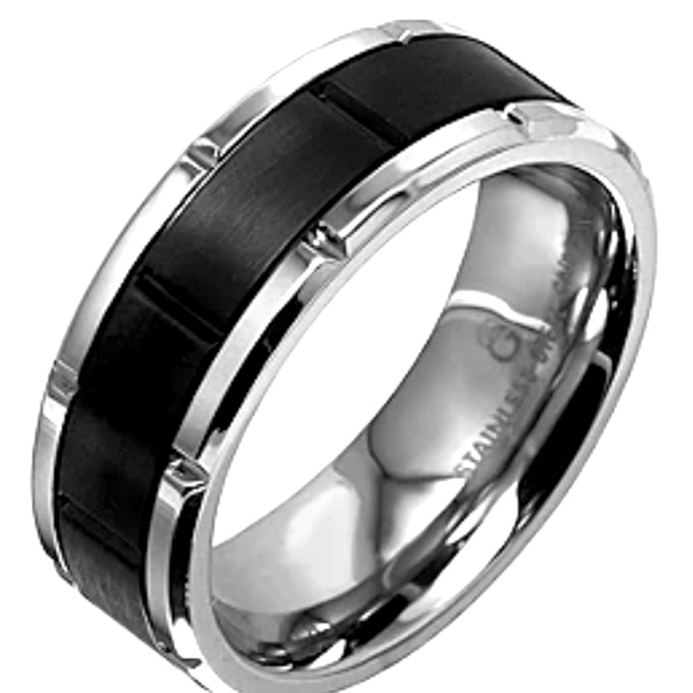 Mens Stainless Steel Wedding Band Size 9